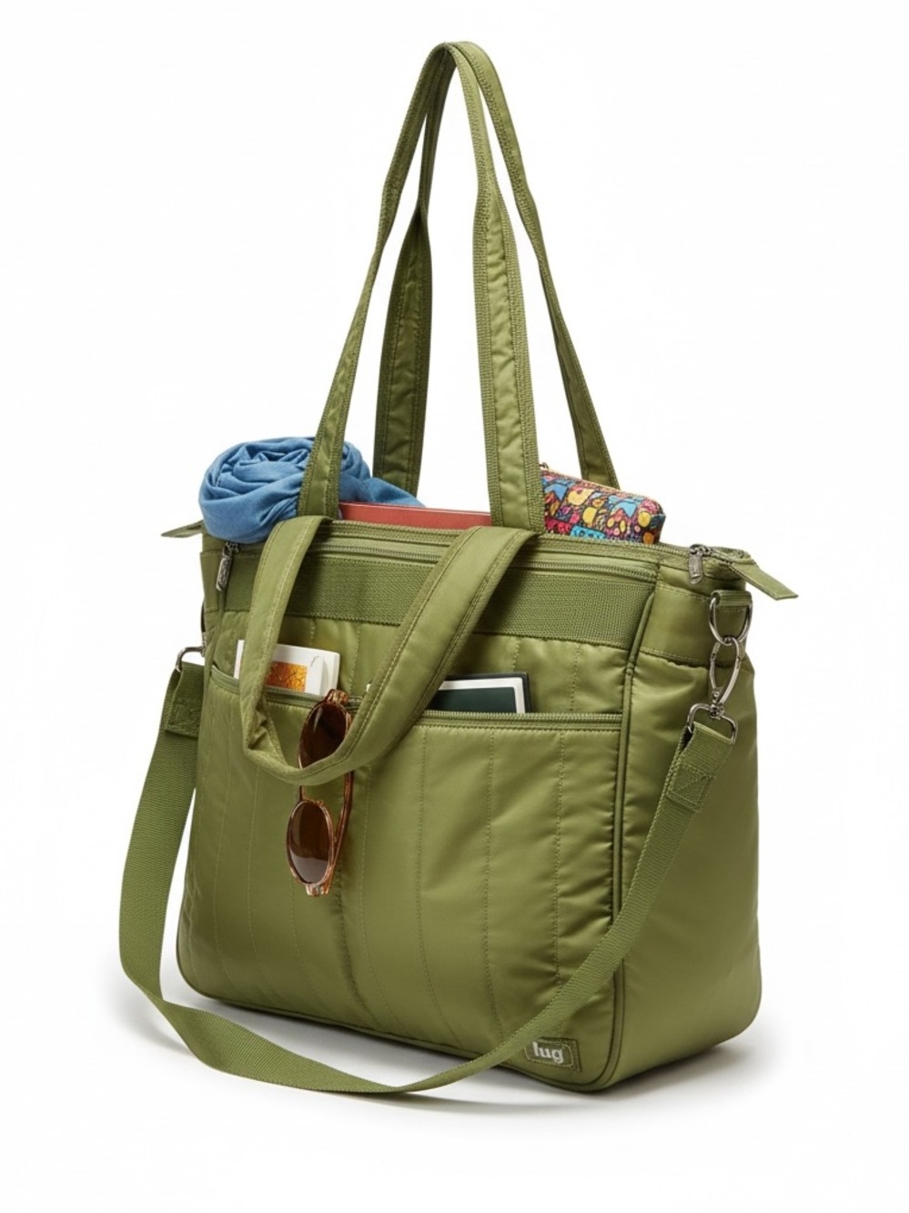 Lug Carry All Crossbody Travel Shoulder Bag Nylon Compartments Luggage Strap Zip